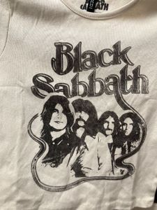 H&amp;M Black Subbath Crop Tee