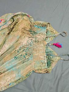 Boho V-Neck Embroidered Flared Dress
