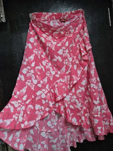 Floral Print Ruffle Skirt