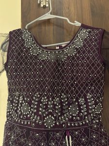 Elegant Embellished Purple Anarkali Gown