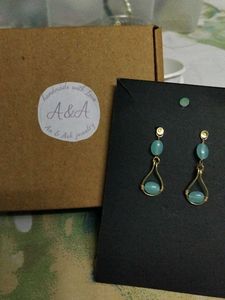 Aqua Stone Drop Earrings