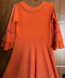 Coral Color Party Wear Gown