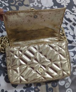 Zara Gold Quilted Clutch
