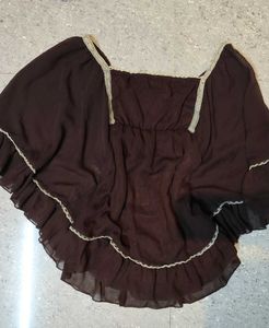 Brown Ruffle Lolita Top