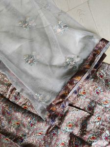 Elegant Silver Lehenga Choli Set