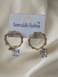 Geometric Crystal Drop Earrings