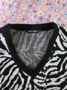 Zebra Print Sweater Vest