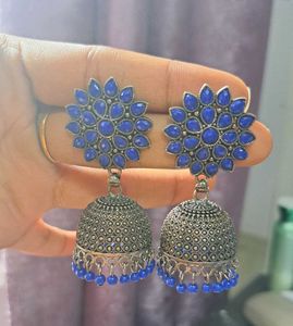Blue Jhumka Earrings