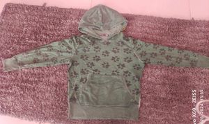 Trendy Army Green Paw Print Hoodie