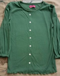 Green Button-Up Top