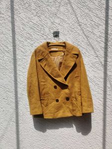 Mustard Double-Breasted Jacket
