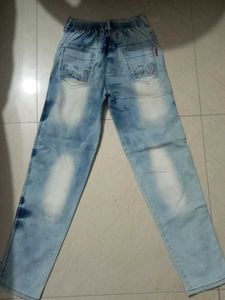 Distressed Patchwork Denim Jeans