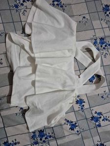 White Ruffle Crop Top