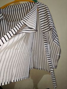 Black &amp; White Strip Design Skirt