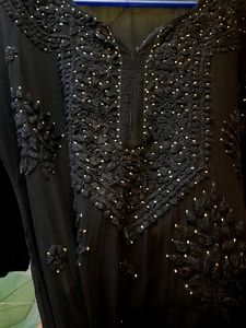 PURE GEORGETTE CHIKANKARI WITH MUKAISH WORK
