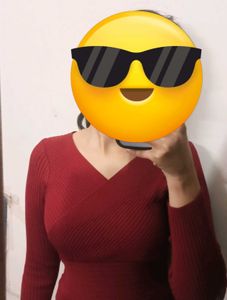 maroon Knit Bodycon Dress