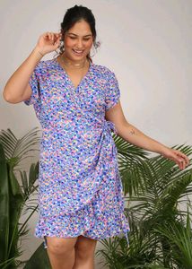 Plus Size Floral Wrap Dress
