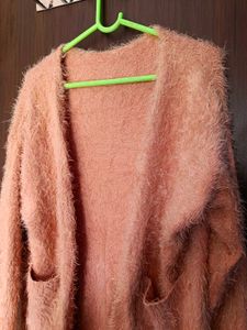 Peach Fuzzy Cardigan