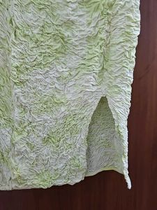 Green Popcorn Textured Skirt