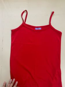 Red Spaghetti Strap Tank Top