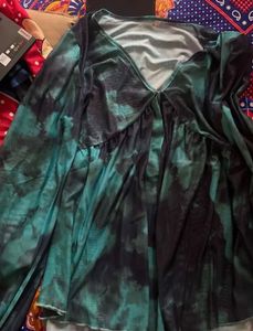 Blue Tie-Dye Peplum Top NEWME