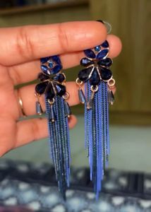 Blue Stone Dangle Earrings