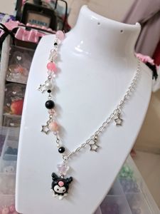 Kuromi Kawai Aesthetic Necklace 🫶🏻💗💜🖤✨️