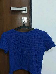 Blue Textured Top