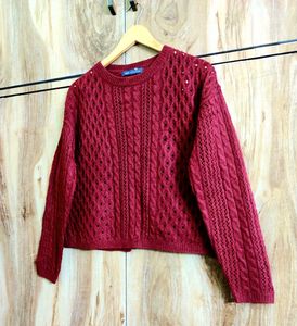 Maroon Colour Designer Sweater Size-44