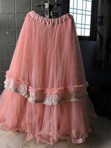 Pink Layered Tulle Skirt