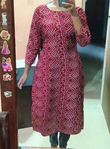 Bandhani Red Kurti
