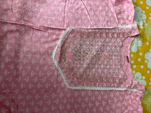 Pink Embroidered Kurti