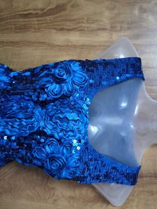 exclusive.. premium.. Blue Floral Sequin Dress