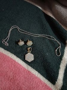 AD Pendent With Chain And Studs Set