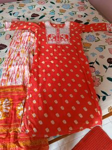 Selling Orange Kurta Set