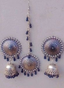 Ethnic Jhumka Earring and Maang Tikka Set