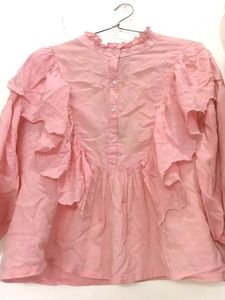 Pink Ruffle Blouse