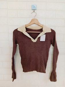Brown Long Sleeve Top