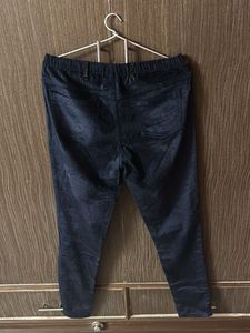 Navy Velvet Pull-On Pants