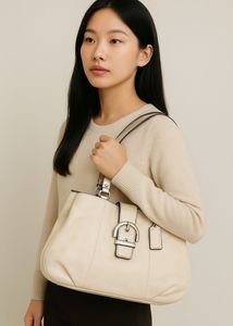 Coach Leather Buckle Handbag