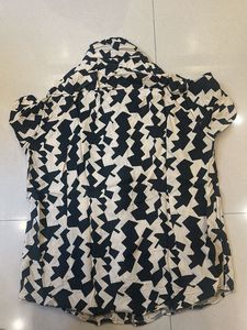 Abstract Print Button-Down Shirt