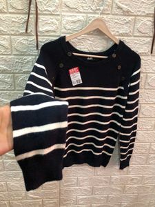 Dotti Striped Button Sweater