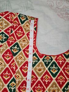 Red Patterned Strechable Blouse