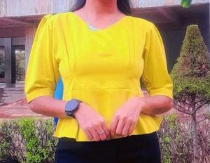 Yellow Peplum Top
