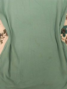 Turquoise Ribbed Top