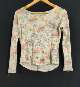 White Printed Cotton Top