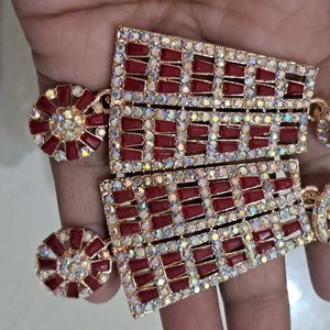 New Fashion Trendy Party Wear Red Earrings