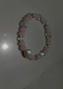 Heart &amp; Pink Jelly Beaded Bracelet ✨🦢🩷