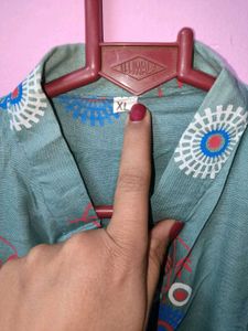 Floral Print Grey Kurta