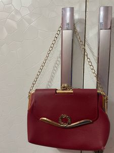 Red Clutch with Chain